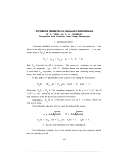 DIVISIBILITY PROPERTIES OF FIBONACCCI POLYNOMIALS 1