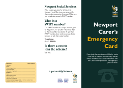 Newport Carer`s Emergency Card