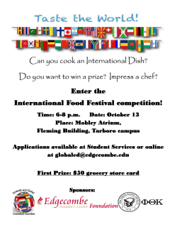 Can you cook an International Dish? Do you want to win a prize