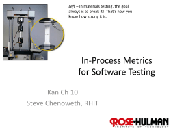In-Process Metrics for Software Testing - Rose