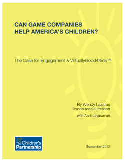 can game companies help america`s children?