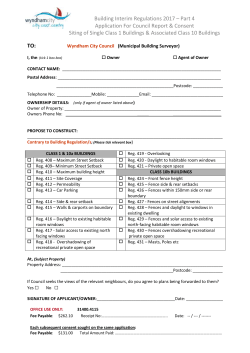 Application for Council Report and Consent Form