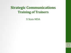 Strategic Communications Training of Trainers