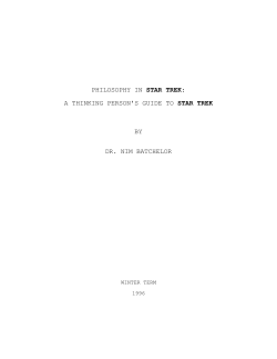 philosophy in star trek - Elon University