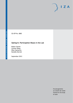Opting-In: Participation Biases in the Lab