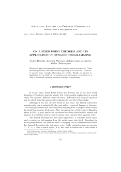 Applicable Analysis and Discrete Mathematics ON A FIXED POINT