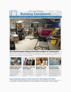 2012 HISD Bond - Building Excellence Newsletter