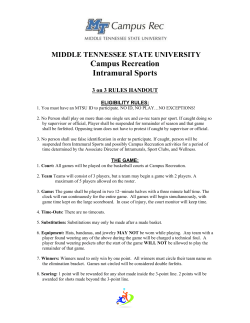 MIDDLE TENNESSEE STATE UNIVERSITY Campus Recreation