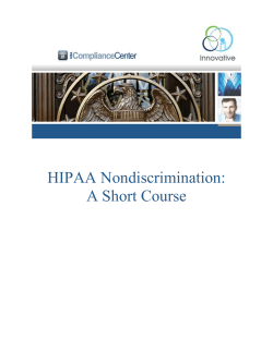 HIPAA Nondiscrimination: A Short Course