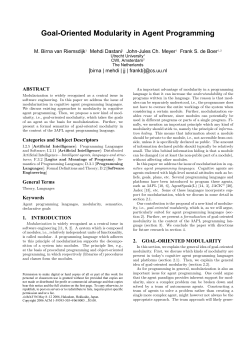 Goal-Oriented Modularity in Agent Programming