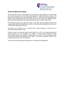 Outcome Measures Study - The Lightning Process