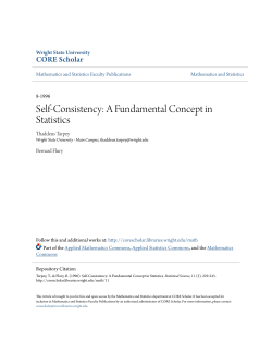 Self-Consistency - CORE Scholar