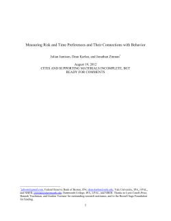 Measuring Risk and Time Preferences and Their Connections with
