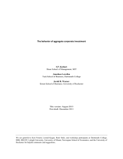 The behavior of aggregate corporate investment