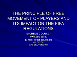 FREEDOM OF MOVEMENT aND FIFA