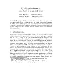 Hybrid optimal control: case study of a car with gears Ciro D`Apice