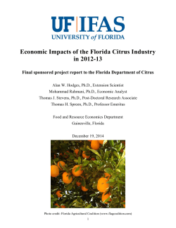 Economic Impacts of the Florida Citrus Industry in 2012-13