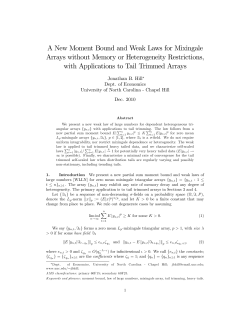 A New Moment Bound and Weak Laws for - UNC