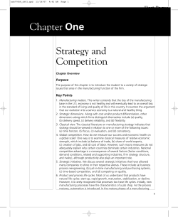 Chapter One Strategy and Competition