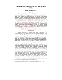 Predicting the Winner in One Day International