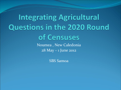 Integrating Agricultural Questions in the 2020 Round of Censuses