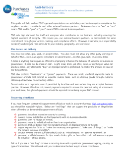 Anti-bribery - PGSupplier.com