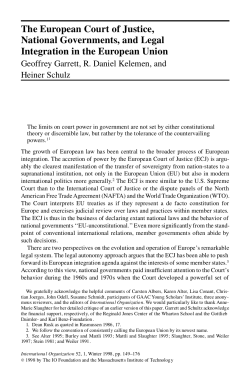The European Court of Justice, National Governments, and Legal