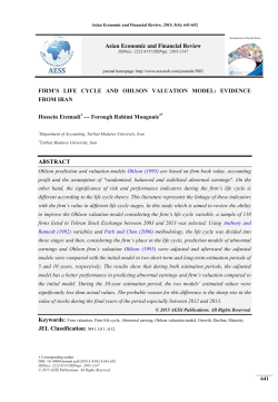 FIRM`S LIFE CYCLE AND OHLSON VALUATION MODEL