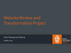 Detailed user requirements Content strategy Governance and