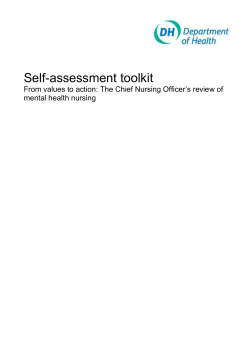 From values to action: The Chief Nursing Officer`s review of mental