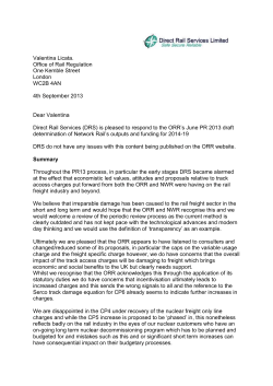 Consultation on draft determination of Network Rail`s outputs and