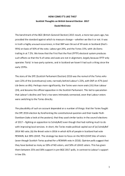 HOW COME IT`S LIKE THIS? Scottish Thoughts on British General