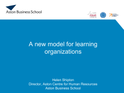 A new model for learning organizations