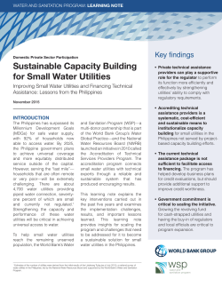 Sustainable Capacity Building for Small Water Utilities