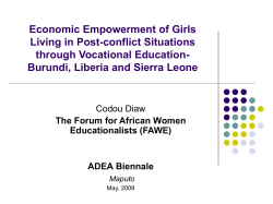 Economic empowerment of girls living in post