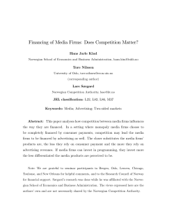 Financing of Media Firms: Does Competition Matter?