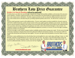 Brothers Low Price Guarantee