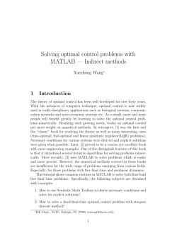 Solving optimal control problems with MATLAB