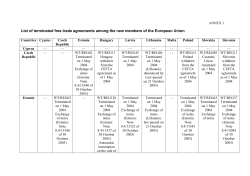 List of terminated free trade agreements among the new members of