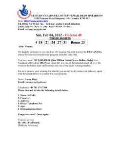 canada lottery/ email draw ontario 49