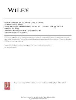 Political Obligation and the Natural Duties of Justice