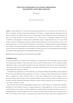 Integrating BSC and Six Sigma Approaches