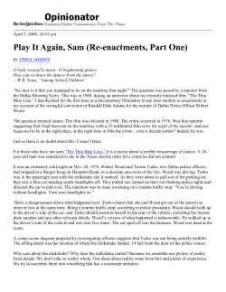 Play It Again, Sam (Re-enactments, Part One)