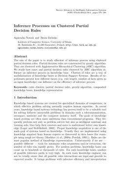 Inference Processes on Clustered Partial Decision Rules