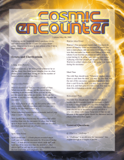 Errata and Clarifications General Questions