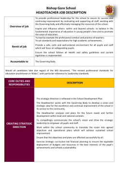 Bishop Gore School: Headteacher job description and person