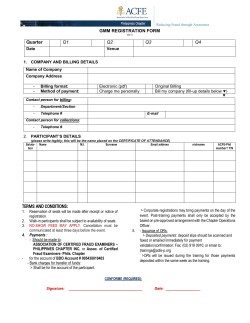 GMM REGISTRATION FORM Quarter Q1 Q2 Q3