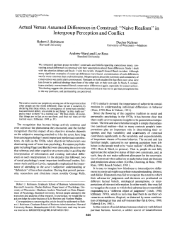 Actual Versus Assumed Differences in Construal: "Naive Realism" in