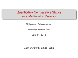 Quantitative Comparative Statics for a Multimarket Paradox