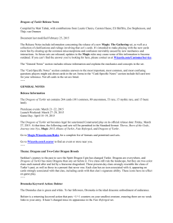 Dragons of Tarkir Release Notes Compiled by Matt Tabak, with